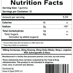 CORDYCEPS-NUTRITION-FACTS