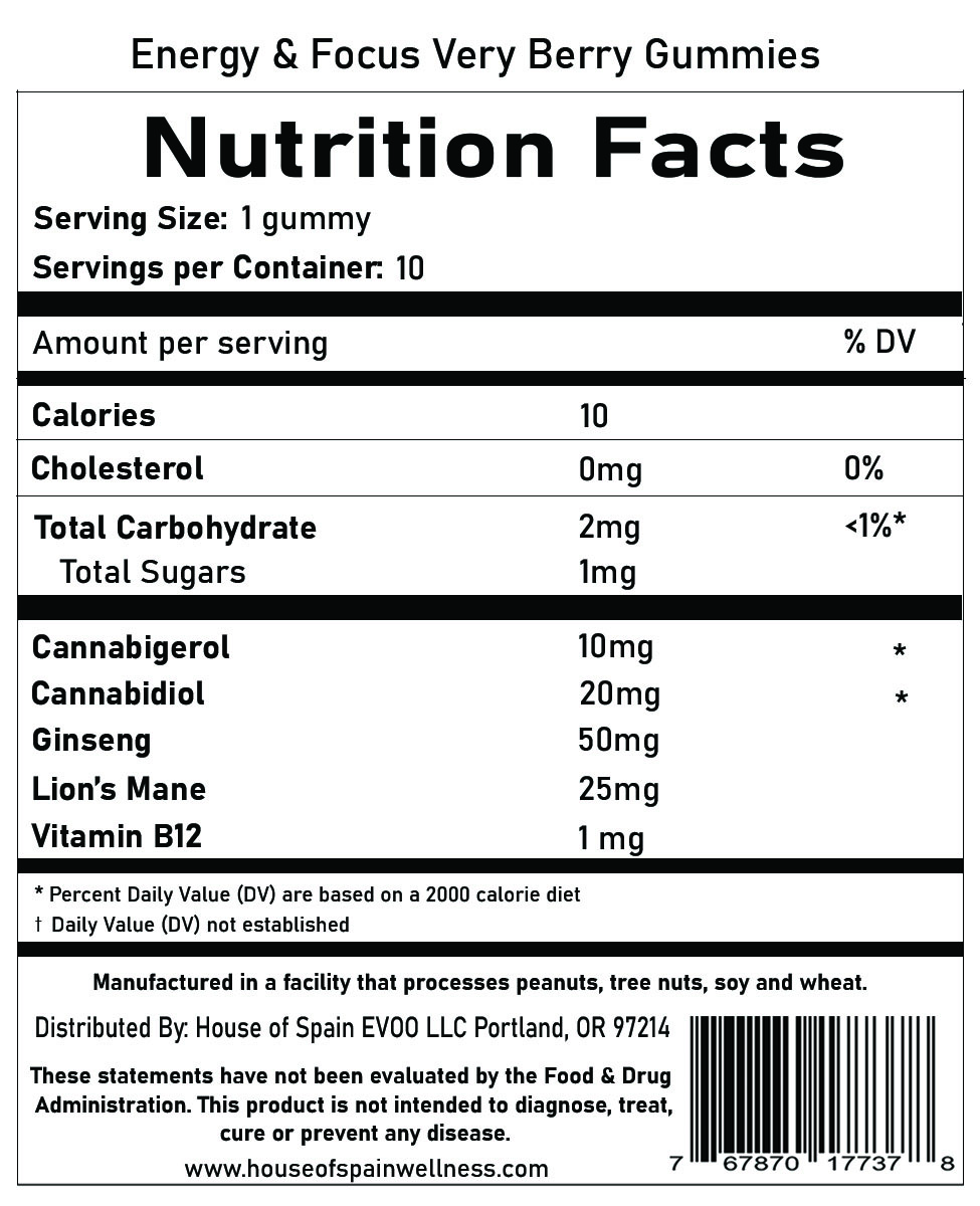 Energy Gummies – Very Berry Focus Blend (3 Pack) CBD+CBG - Image 4