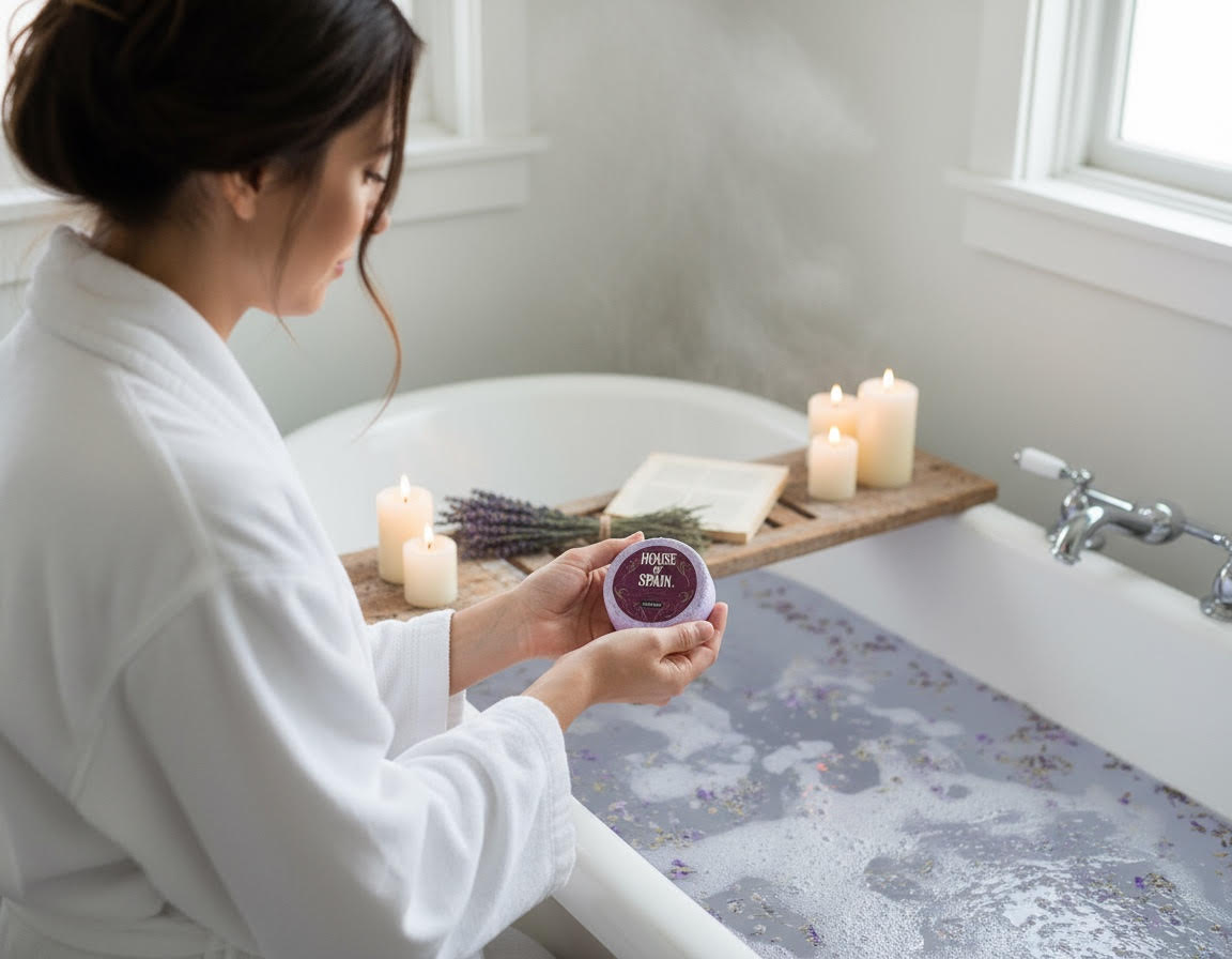 Hemp Bath Bomb Pucks (100mg) Lavender (3 Pack) - Image 2