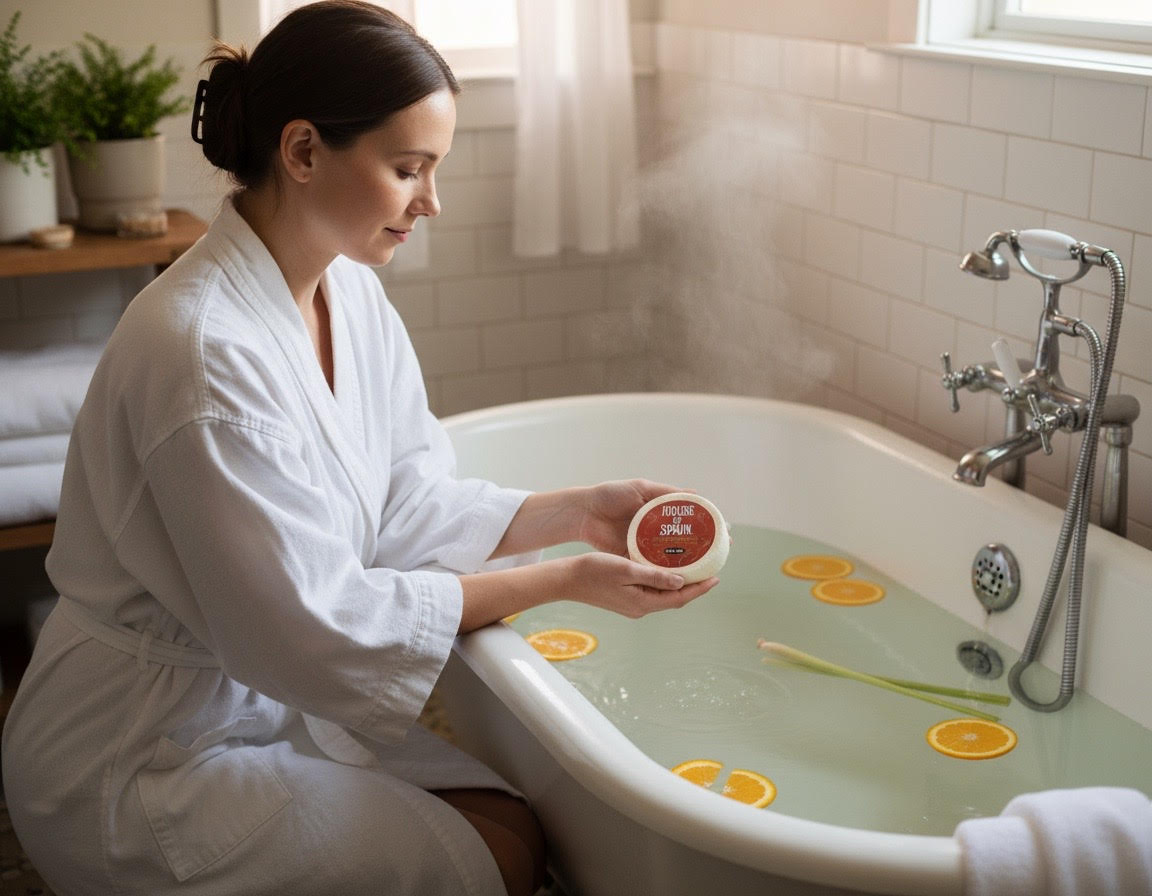 Hemp Bath Bomb Pucks (100mg) Lemongrass Orange (3 Pack) - Image 2